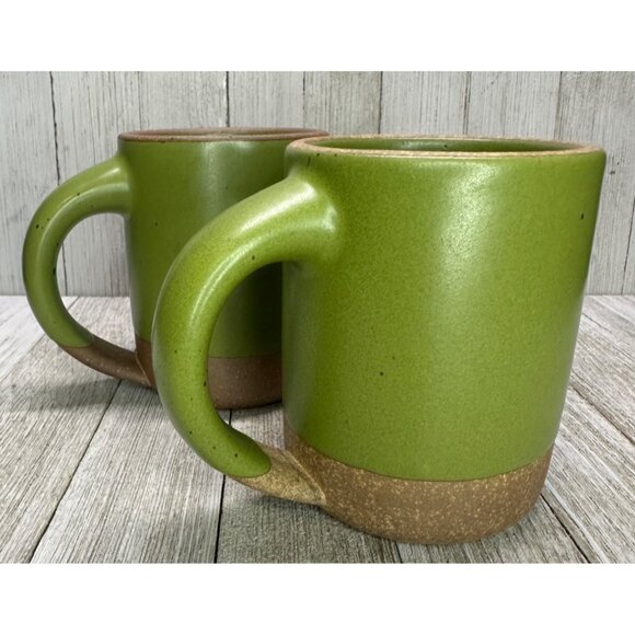 Vtg Style East Fork Pottery Mug Fiddlehead Green Retired Color 4.25" Tall Set 2 - Picture 1 of 10